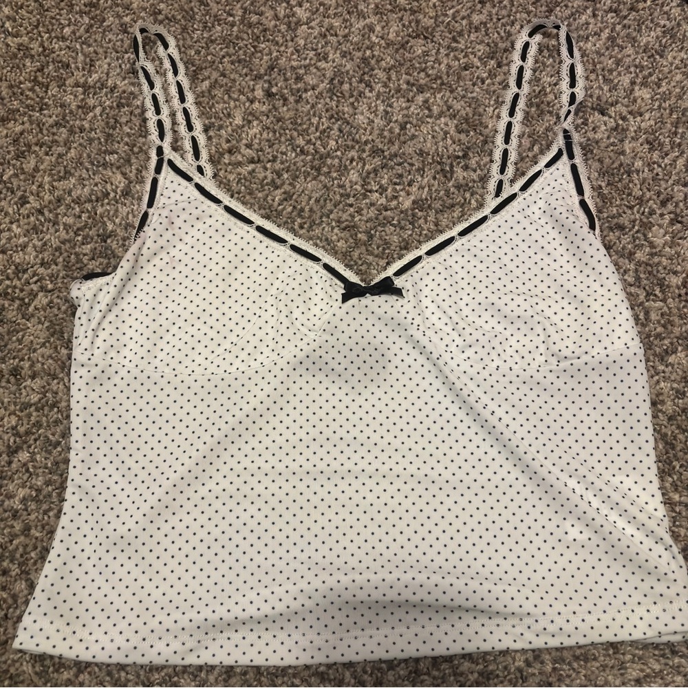 White Fox Boutique Black and White Dotted Cami